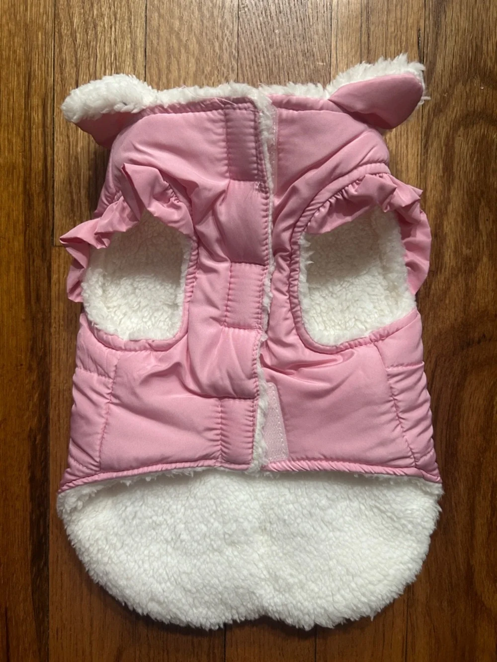 Cozy Pink Puffer Dog Jacket with Faux Fur Collar - Small